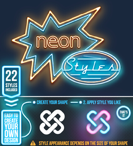 Neon light logos design set neon light logos design   