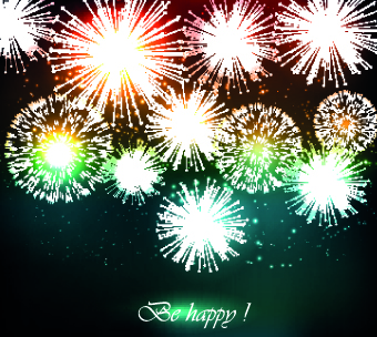 Beautiful Fireworks design vector background 02 Vector Background Fireworks beautiful background   