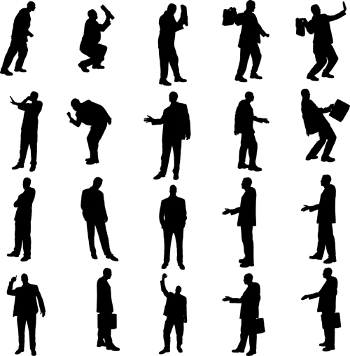 Vector set of businessman silhouettes graphics 02 silhouettes silhouette businessman business   