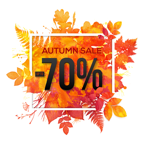 Big autumn sale with maple leaves background vector 03 sale maple leaves leaves big autumn   