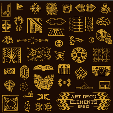 Golden deco elements art vector materoal 02 golden elements element deco   