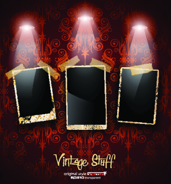 Retro photoframes with Spotlights vector 01 spotlights spotlight Photoframe photo lights frames   