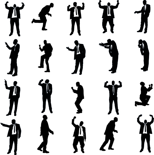 Vector set of businessman silhouettes graphics 04 silhouettes silhouette businessman business   