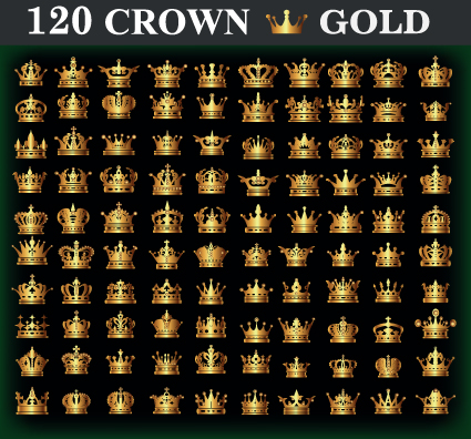 120 kind Golden crown vector golden crown   