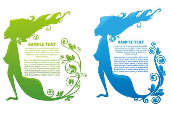 Beauty Silhouettes elements background vector 01 silhouettes silhouette elements element beauty   