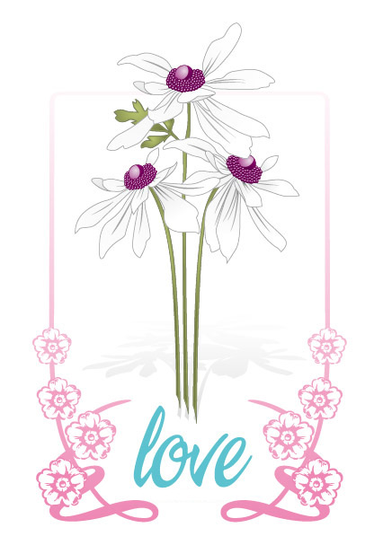 Flowers Border love vector love lace flowers   