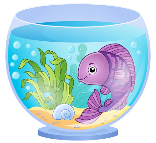 Aquarium with fish cartoon vector set 06 cartoon Aquarium   