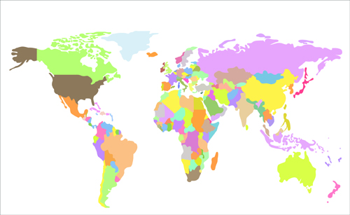 Vector world map design graphics set 01 world map world map   