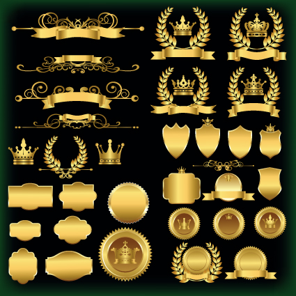 Luxury Golden labels vector material material luxury labels label golden   