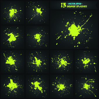 Grunge splasher objects vector 02 objects object grunge design   