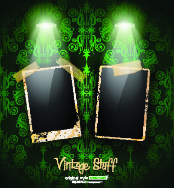 Retro photoframes with Spotlights vector 03 spotlights spotlight Retro font Photoframe lights frames   