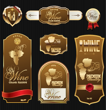 luxury wine labels with sticker vector graphics 02 sticker luxury labels   