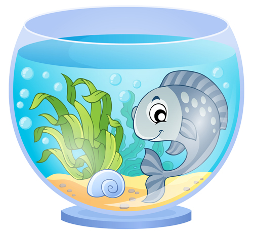 Aquarium with fish cartoon vector set 05 cartoon Aquarium   