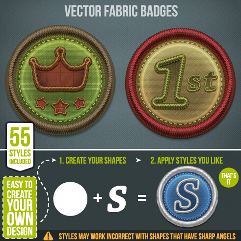 Fabric badges vector graphics fabric badges   