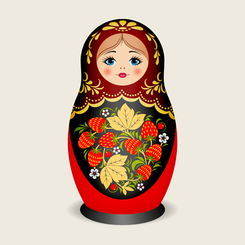 Cute russian doll design vectors 02 russian Doll cute   