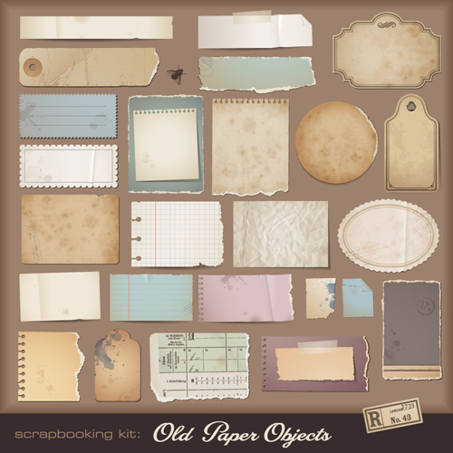 Grunge Object label paper vector 05 paper object label grunge   