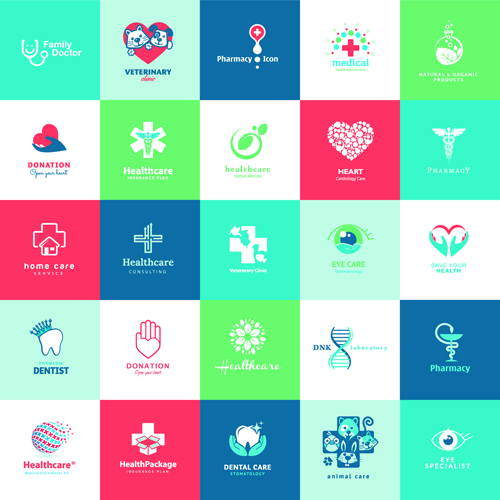 Creative medical and healthcare logos vector set 04 medical logos logo healthcare creative   
