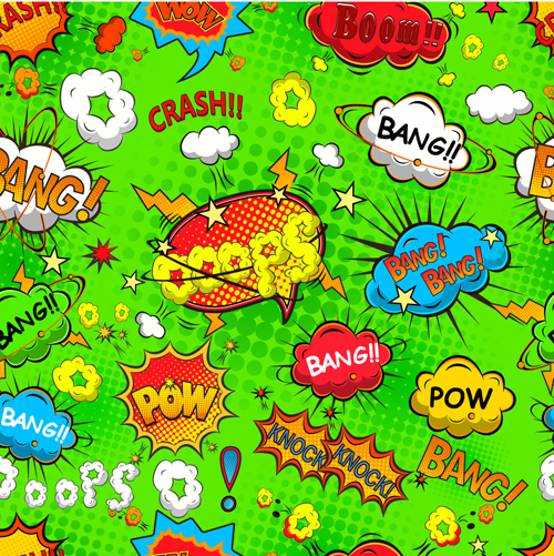 Comic explosion speech bubbles vector seamless pattern 03 speech bubbles speech seamless explosion Comic bubbles   