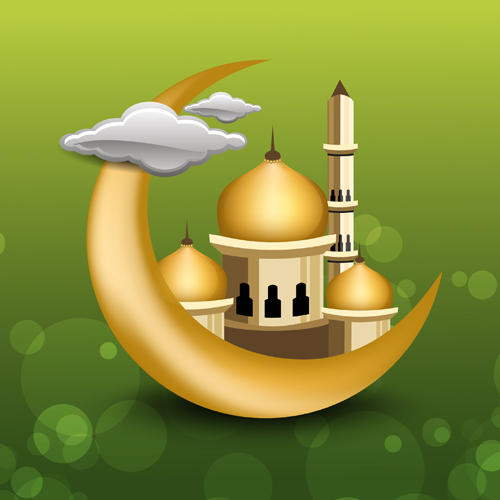 Vector Islamic style background set 04 style Islam background   