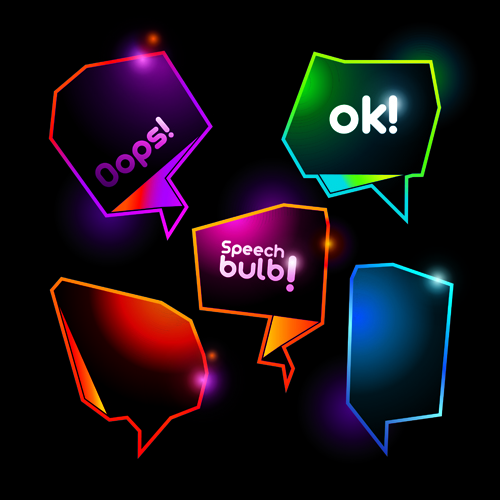 Shiny Colorful Speech Bubbles vector material 01 speech bubbles speech shiny colorful   