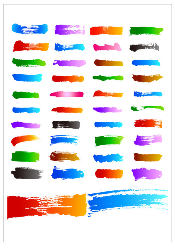 Vector brushes colored set vector colored brushes   