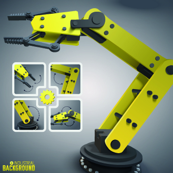 Vector robotic arm industrial background set 05 robotic arm robotic industrial background   