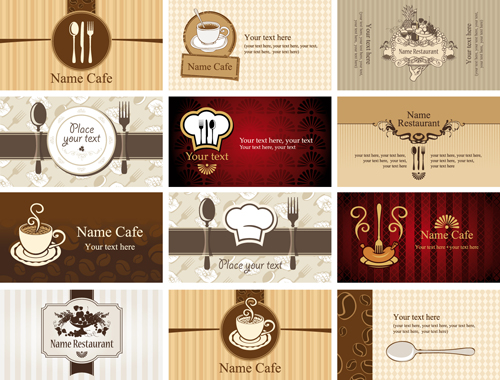 Set of Restaurant & Cafe cards vectot 01 restaurant cafe   