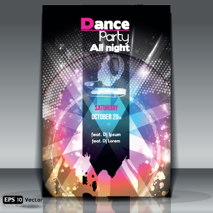 Dance party Flyer cover template vector 02 template party night flyer dance cover   