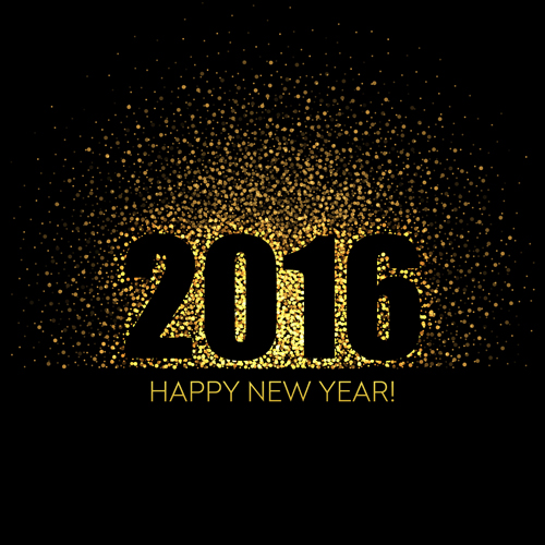 2016 new year with golden glow background vector year new golden glow background 2016   
