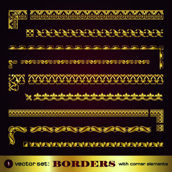 Set of golden borders vector 02 golden borders border   