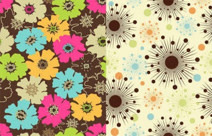 Cute flowers vintage pattern vectors material graphics flowers floral background   