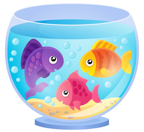 Aquarium with fish cartoon vector set 07 cartoon Aquarium   