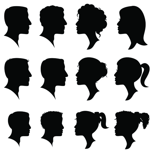 Creative man and woman silhouettes vector set 06 woman silhouettes silhouette man creative   