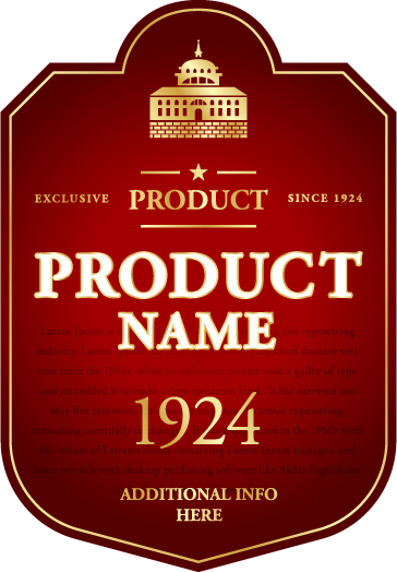 Wine label vintage design vector material set 12 wine vintage label   