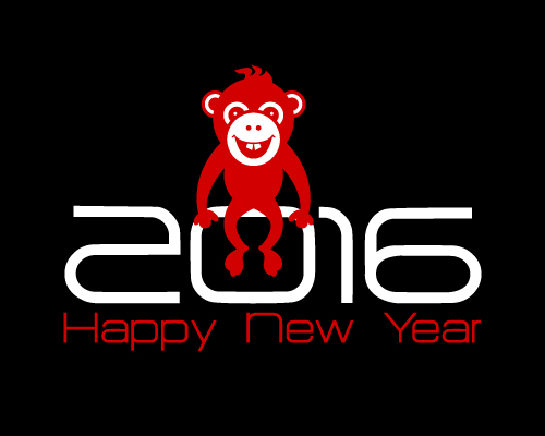2016 year of the monkey vector material 08 year monkey 2016   