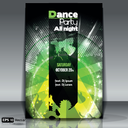 Dance party Flyer cover template vector 01 template party night flyer dance cover   