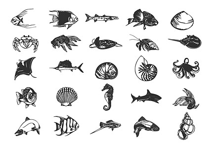 Various Ocean Small animals design vector small animals small ocean animals Animal   