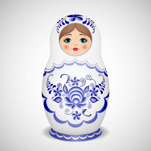 Cute russian doll design vectors 03 russian Doll cute   
