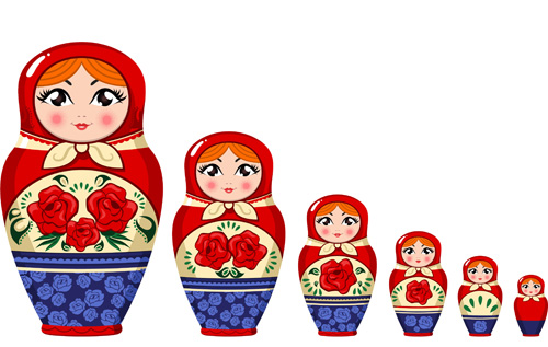 Cute russian doll design vectors 04 russian Doll cute   