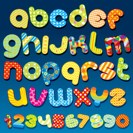Cute Original alphabet set vector 04 original cute alphabet   