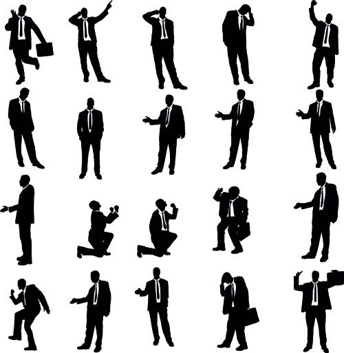 Vector set of businessman silhouettes graphics 01 silhouettes silhouette design businessman business   