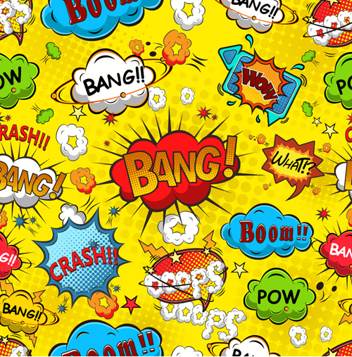 Comic explosion speech bubbles vector seamless pattern 02 speech bubbles speech pattern explosion Comic bubbles   