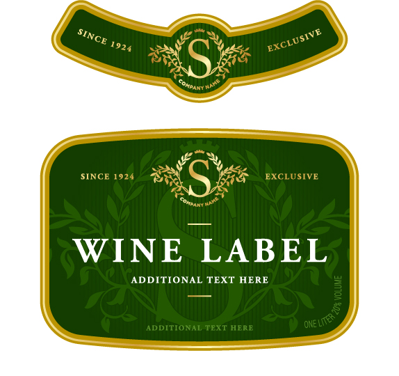 Wine label vintage design vector material set 04 wine vintage label   