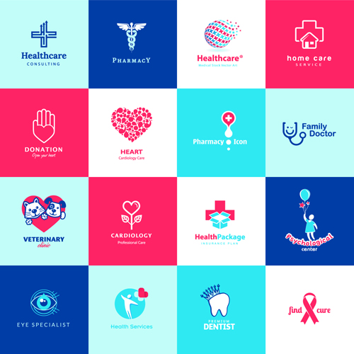 Creative medical and healthcare logos vector set 02 medical logos logo healthcare creative   