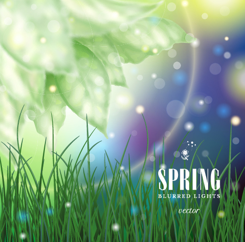 Spring blurred lights vector backgrounds art 07 spring lights blurred backgrounds   