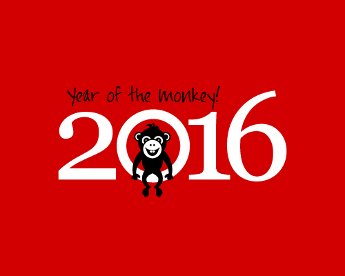 2016 year of the monkey vector material 09 year monkey 2016   