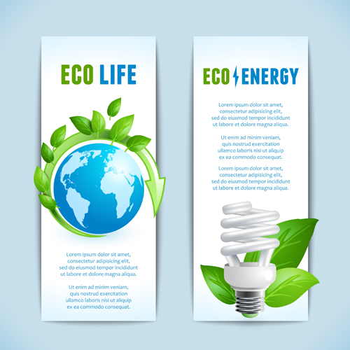 Ecology with energy saving banners vector 02 energy saving energy ecology banners banner   