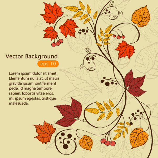 Hand drawn Maple Leaf elements vector background 04 maple leaf hand drawn elements element   