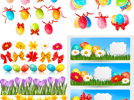 Decorated Easter eggs vector vector eggs easter decorated   