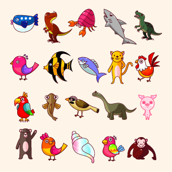 lovely Cartoon animals vector set 05 lovely cartoon animal cartoon animals Animal   